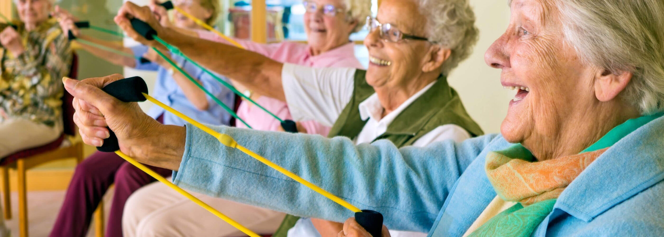 Activities-Marshview Residents doing chair-based exercises - Marshview Care Home Hailsham