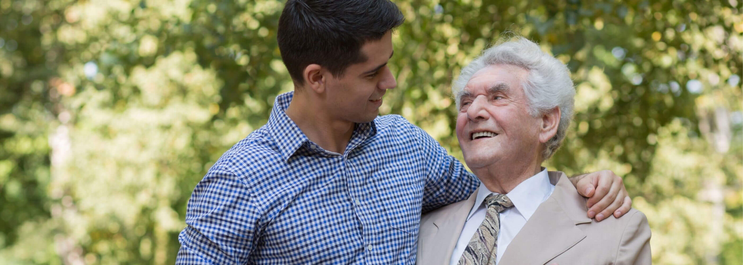 Respite-Marshview-Headers Elderly man and grandson - Marshview Care Home Hailsham